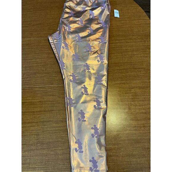 Disney Mickey Mouse‎ Metallic Rose Gold Leggings Women’s 2X Activewear - Picture 1 of 3